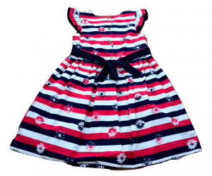 Rochie multicolora cu floricele din bumbac