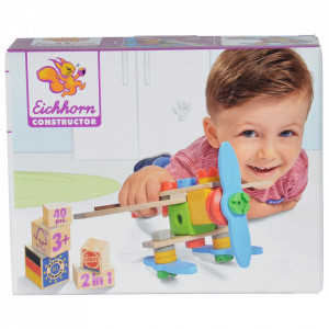 Set constructie din lemn Eichhorn Airplane 40 piese