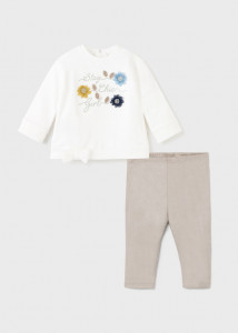 Set leggings cu floare pentru bebe fată, Mayoral