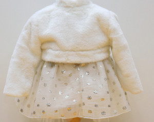 Set rochita cu bolero din blanita pentru botez