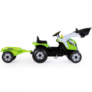 Tractor cu pedale si remorca Smoby Farmer Max verde