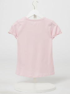Tricou de fetite pe fond alb si roz cu inimioara Guess