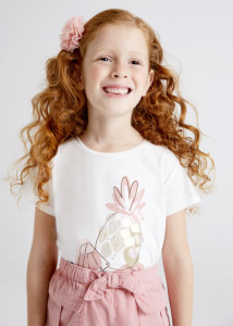 Tricou ECOFRIENDS ivoire mânecă scurta, fată, Mayoral