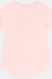 Tricou roz cu negru scris cu alb, Guess