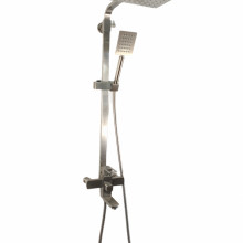 Coloana de dus Mixxus FIT-009-J INOX, 120 cm + baterie si para, monocomanda, furtun flexibil