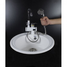 Robinet electric Aquatic Elefant SC30H35X + Para dus, 3000W, Afisaj LED, Cartus ceramic, Temperatura apa 30-40 grade