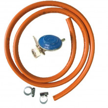 Set (kit) regulator presiune (ceas) pentru butelii cu gaz + furtun 2 m + 2 coliere