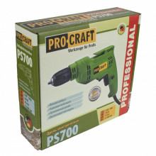 Bormasina Procraft PS700, 700 W, 3300 rpm, mandrina 10 mm cu Variator