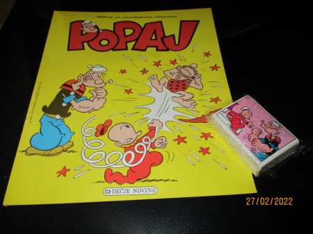 Prazan album i kompletan set sličica Popaj Dečje Novine