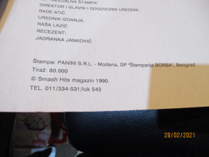 Kompletno popunjen album The 1990 Smash Hits Ćao