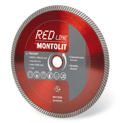 Disc diamantat Montolit TBH230P - taiere uscata - pt. beton/granit