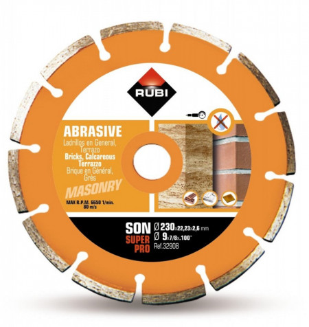 Disc diamantat pt. materiale abrazive 230mm, SON 230 SuperPro - RUBI-32908