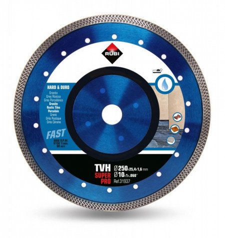 Disc diamantat pt. materiale foarte dure 250mm, TVH 250 SuperPro - RUBI-31937
