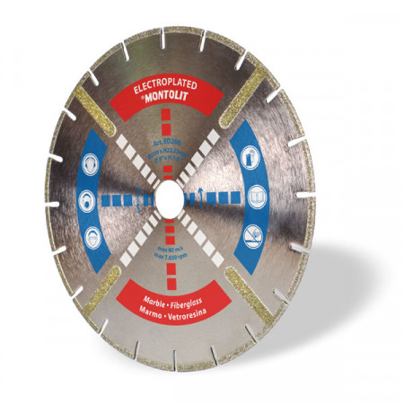 Disc diamantat Montolit ED230P - taiere uscata - pt. marmura, fibra de sticla