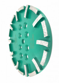 Disc cu segmenti diamantati pt. slefuire pardoseli - segment dur - Verde - 250 mm - prindere 19mm - DXDY.8500.250.23