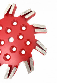 Disc stea cu segmenti diamantati pt. slefuire pardoseli - segment fin - Rosu - 250 mm - prindere 19mm - DXDY.8501.250.11.63