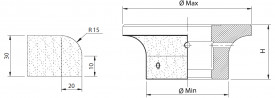 Freza Diamantata Semi-Baston Raza 15mm pt. Marmura, Granit si Gresie - DXDY.FGM.D75R15H20