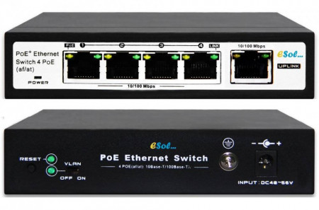 Switch POE - ESOL-SO4PoE-P60 -4 Porturi 10/100 Mbps PoE + 2 Port 100 Mbps Up-Link