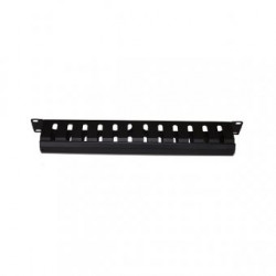 Organizator cabluri, cu degete si capac, montare orizontala, 19"/1U