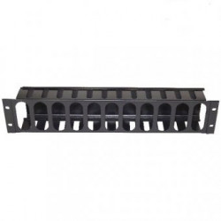 Organizator cabluri, cu degete si capac, montare orizontala, 19"/2U