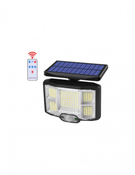 Lampa solara cu telecomanda, 5 Celule, 168 LED, senzor miscare