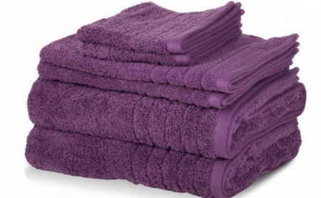 Set de 6 prosoape 100% bumbac Pakistanez, culoare mov