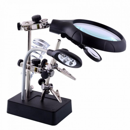 Stand de lipit cu lupa si lampa LED