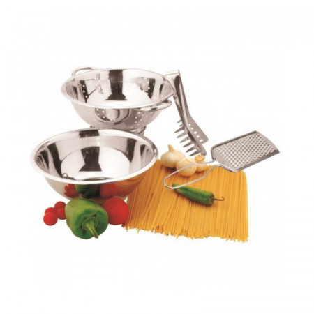 Set 4 Ustensile INOX pentru pregatire si servire paste, GR2959