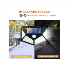 Set 4 lampi cu 100 led-uri si incarcare solara