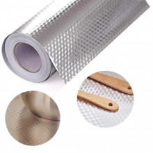 Folie de aluminiu autoadeziva bucatarie 60 x 300 cm, culoare argintiu