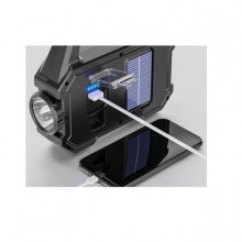 Lanterna cu LED frontal si lateral, incarcare solara sau USB, 6 moduri iluminare, putere 5W