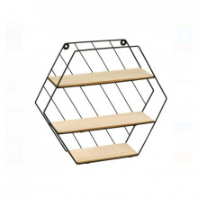 Raft decorativ 3 niveluri, in forma Hexagonala, dimensiune 35 x 9 x 30,5 cm