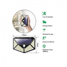 Set 6 lampi cu 100 led-uri si incarcare solara