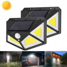 Set 2 lampi cu 100 led-uri COB si incarcare solara