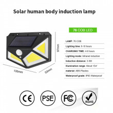 Set 2 lampi cu 100 led-uri COB si incarcare solara