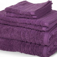 Set de 6 prosoape 100% bumbac Pakistanez, culoare mov