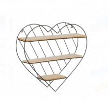Raft decorativ 3 niveluri, in forma de Inima, dimensiune 33,5 x 9,5 x32 cm