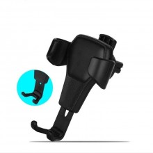 1+1 Suport pentru telefon Gravity Black, cu prindere la grila de ventilatie