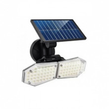 Lampa cu panou solar dublu, split de perete, leduri, senzor