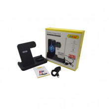 Statie de incarcare wirless 4 in 1, Compatibil Apple, Samsung, Huawei, QI 5W / 7.5W / 10W / 15W, culoare negru
