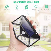 Set 6 lampi cu 100 led-uri si incarcare solara
