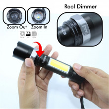 Mini lanterna LED cu 3 trepte iluminare si incarcare prin USB