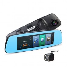 Oglinda retrovizoare cu camera FullHD fata-spate, ecran 4,3 inch, functie night vision