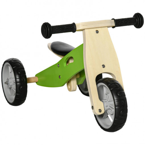 Bicicleta de madeira com 3 rodas sem pedais - 2 cores