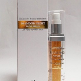 Diamond ser facial, de noapte, cosmonatura, cu argila, serotonina, ulei de shea, ulei de trandafir, colagen, ginkgo biloba, gel de aloe vera, 35 ml