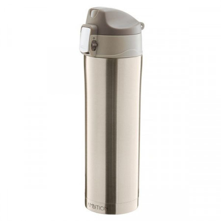 Cana termica 420ml cu buton de siguranta auriu Glossy