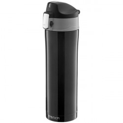 Cana termica 420ml cu buton de siguranta negru Glossy