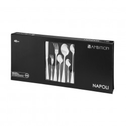 Set tacamuri inox, 42 piese ambalate in cutie cadou, Napoli