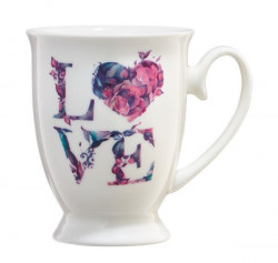 Cana cu talpa 300ml, litere florale