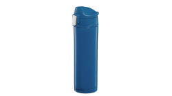 Cana termica 420ml cu buton de siguranta, albastru, Glossy